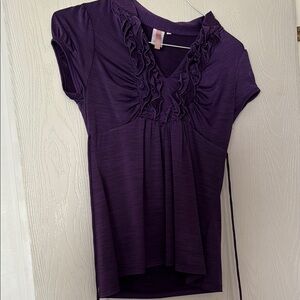 Elegant Purple Ruffle Top